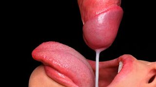 Közelről: életed legjobb szopása, telelövi a száját, nedves faszszopás asmr